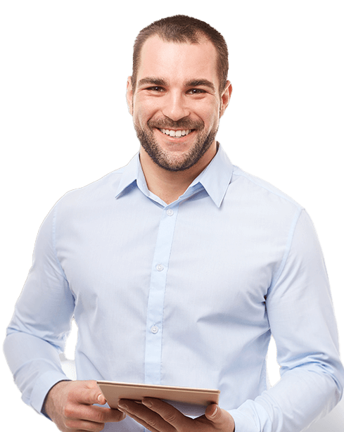 Man ready with tablet